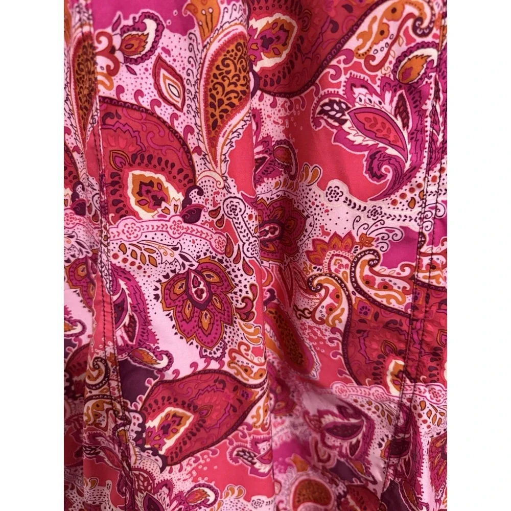 Athleta Pack Everywhere‎ Halter Travel Athletic Dress Red Pink Paisley Size 10